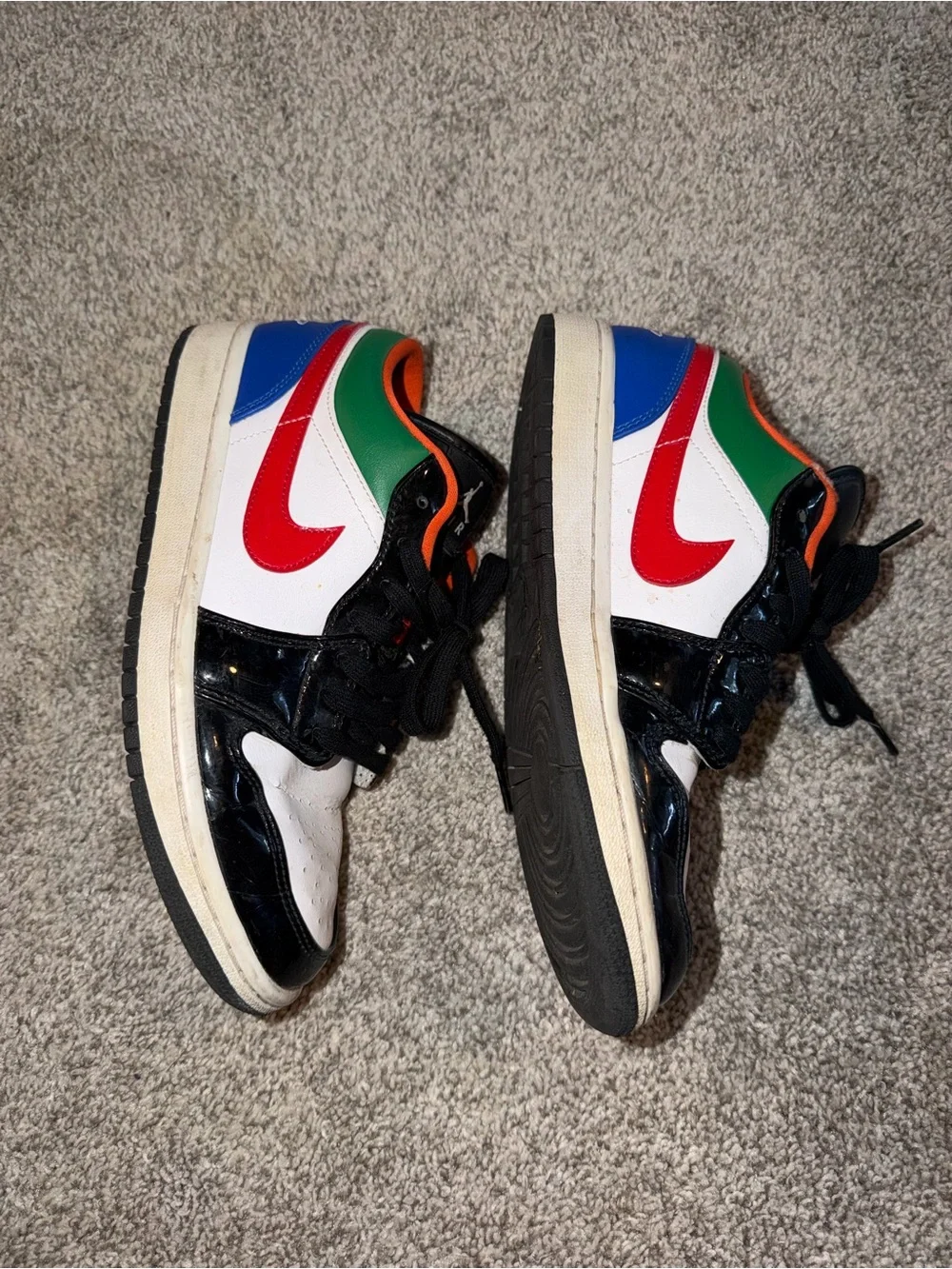 Jordan Black White Orange Low-Top Sneakers